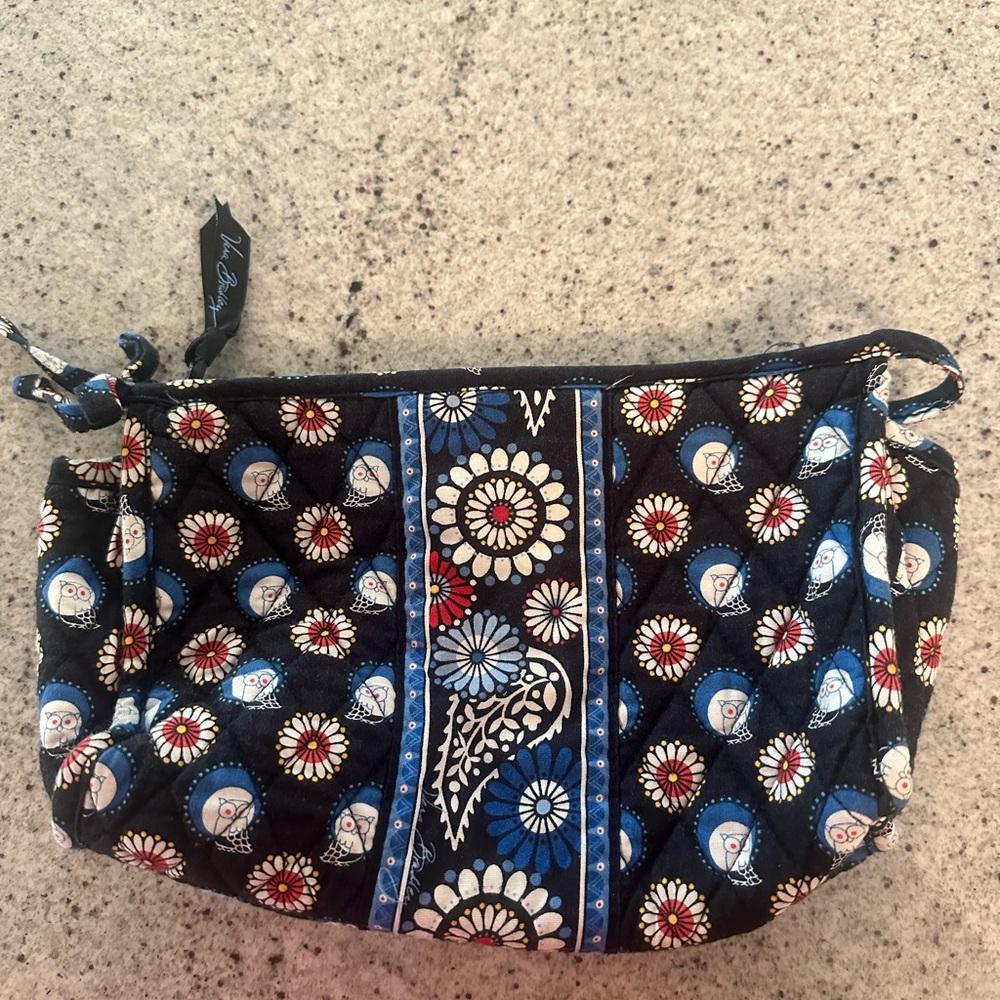 Vera Bradley Black and Blue Cosmetic Bag Quilted Cotton